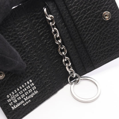 4ステッチ キーリング付き カードケース レザー ブラック メゾンマルジェラ 財布・小物 Maison Margiela