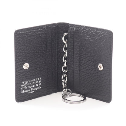 4ステッチ キーリング付き カードケース レザー ブラック メゾンマルジェラ 財布・小物 Maison Margiela