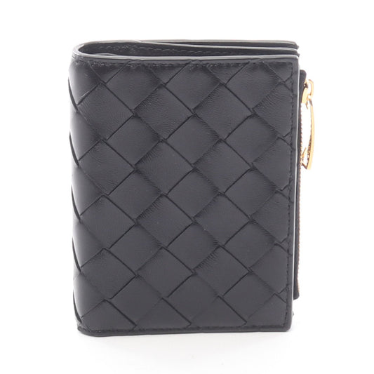 イントレチャート スモール 二つ折り財布 レザー ブラック ボッテガヴェネタ 財布・小物 BOTTEGA VENETA