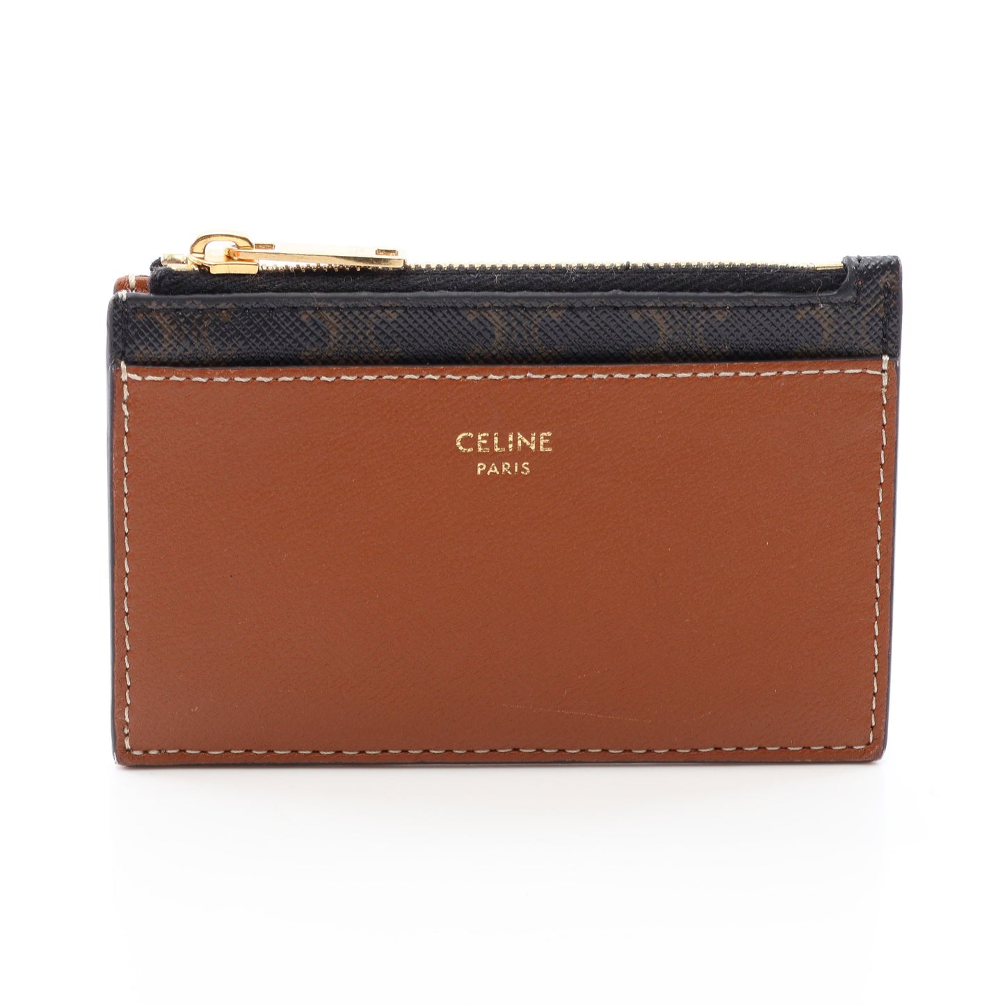 トリオンフ カードケース PVC レザー ライトブラウン ブラック セリーヌ 財布・小物 CELINE