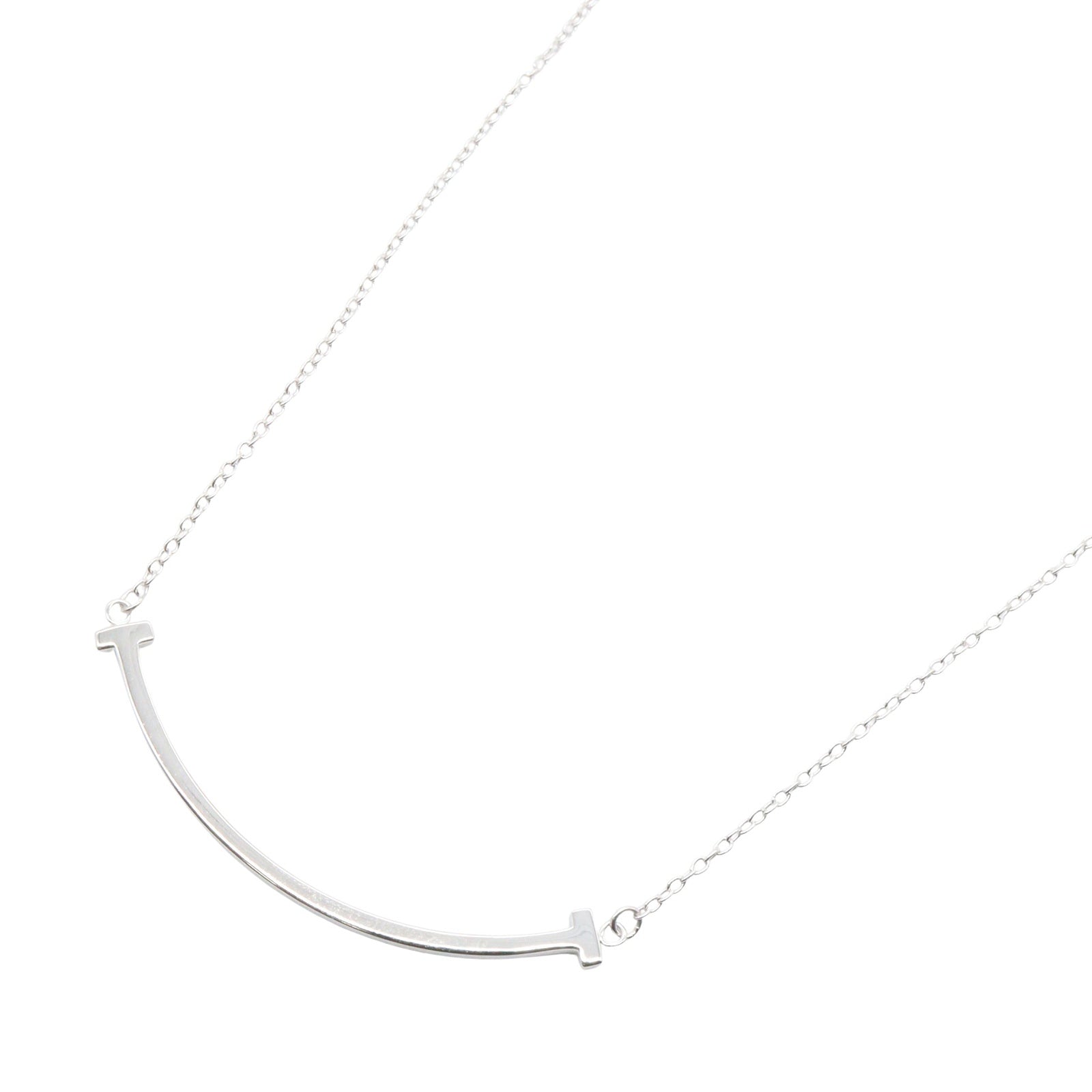 Tスマイル ネックレス スモール ネックレス K18WG ホワイトゴールド ティファニー アクセサリー TIFFANY & Co.