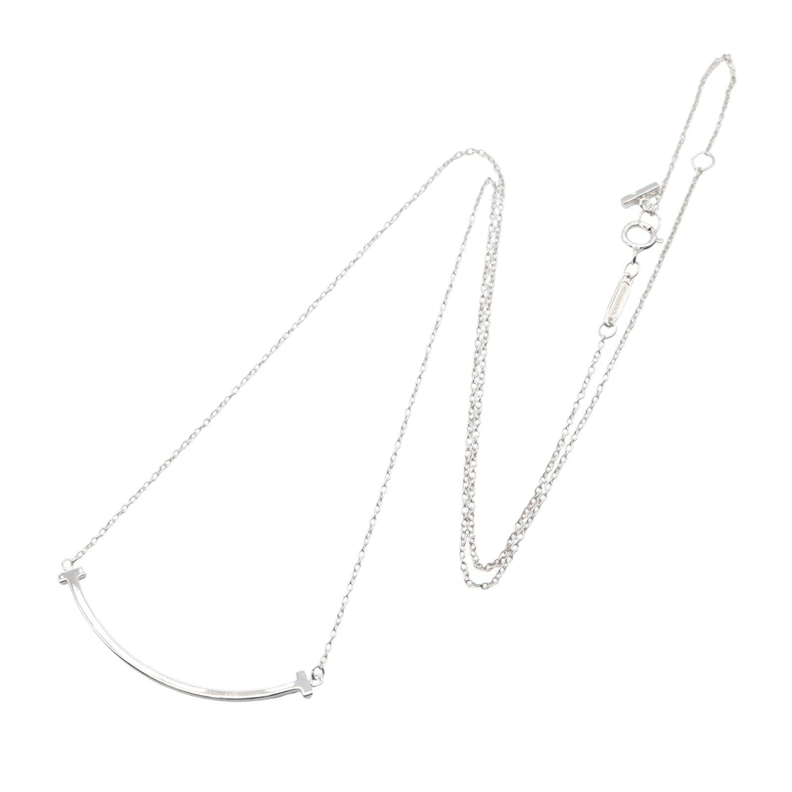 Tスマイル ネックレス スモール ネックレス K18WG ホワイトゴールド ティファニー アクセサリー TIFFANY & Co.