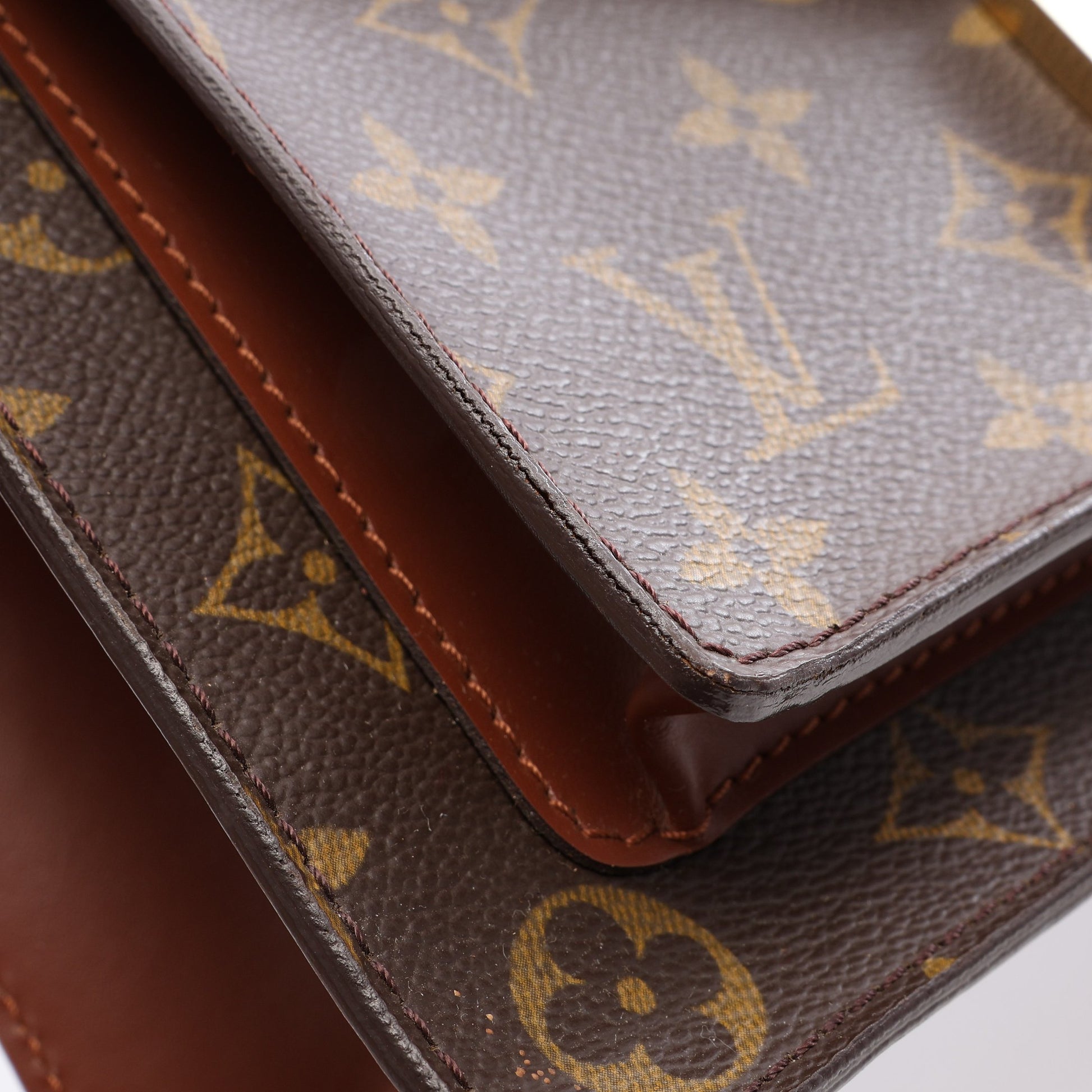 モンソー モノグラム ハンドバッグ PVC レザー ブラウン ルイヴィトン バッグ LOUIS VUITTON