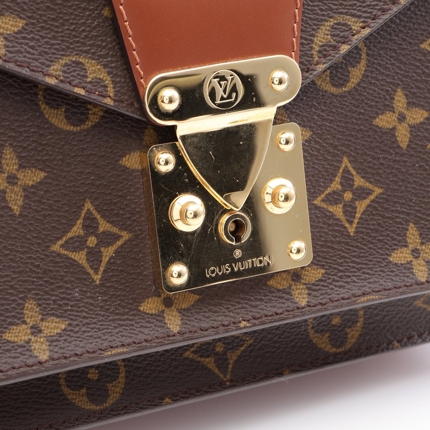 モンソー モノグラム ハンドバッグ PVC レザー ブラウン ルイヴィトン バッグ LOUIS VUITTON