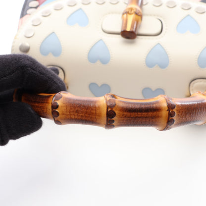 バンブー 1947 2WAY ハンドバッグ レザー ホワイト マルチカラー グッチ バッグ GUCCI