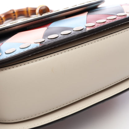 バンブー 1947 2WAY ハンドバッグ レザー ホワイト マルチカラー グッチ バッグ GUCCI