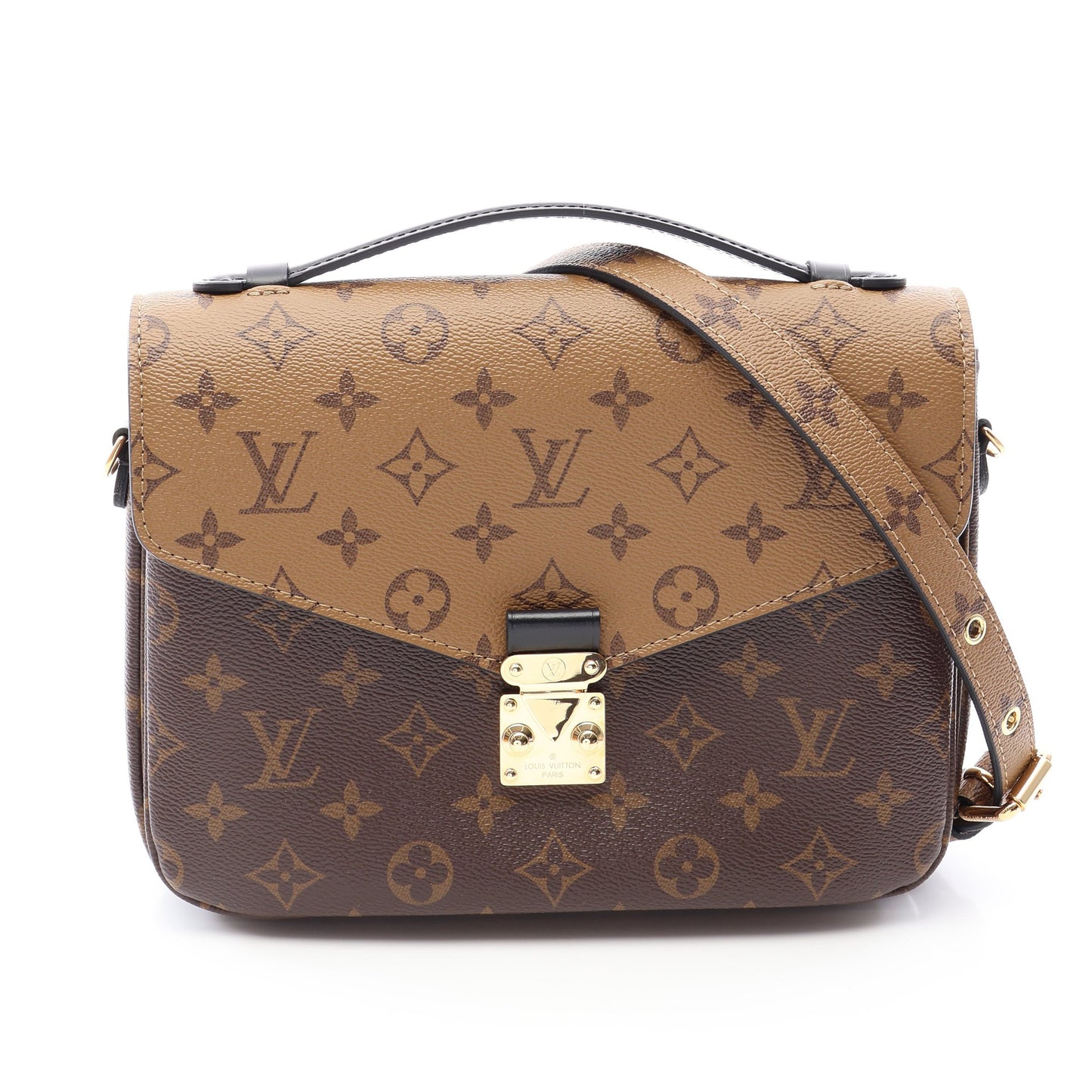 ポシェット メティス MM モノグラムリバース 2WAY ハンドバッグ PVC レザー ブラウン ブラック ルイヴィトン バッグ LOUIS VUITTON