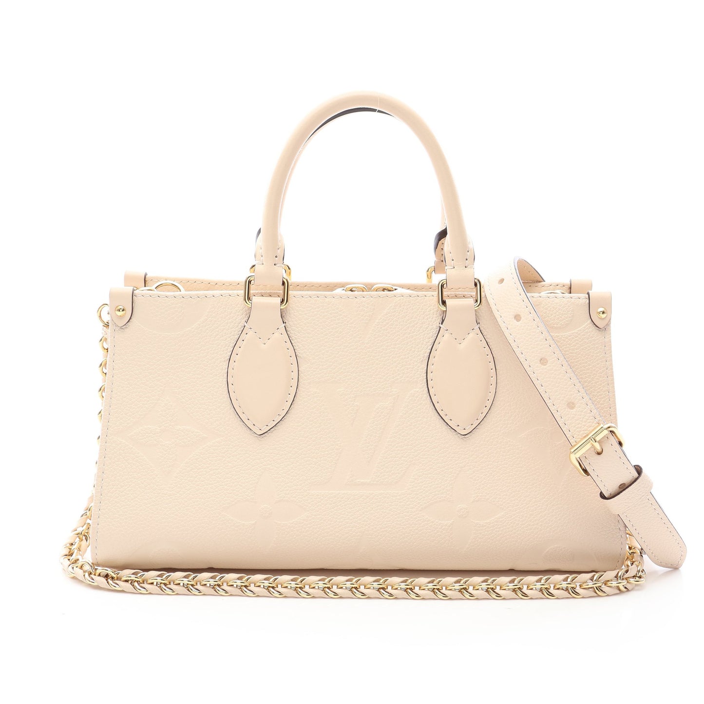 オンザゴー EW モノグラムアンプラント クレーム ハンドバッグ レザー アイボリー ルイヴィトン バッグ LOUIS VUITTON