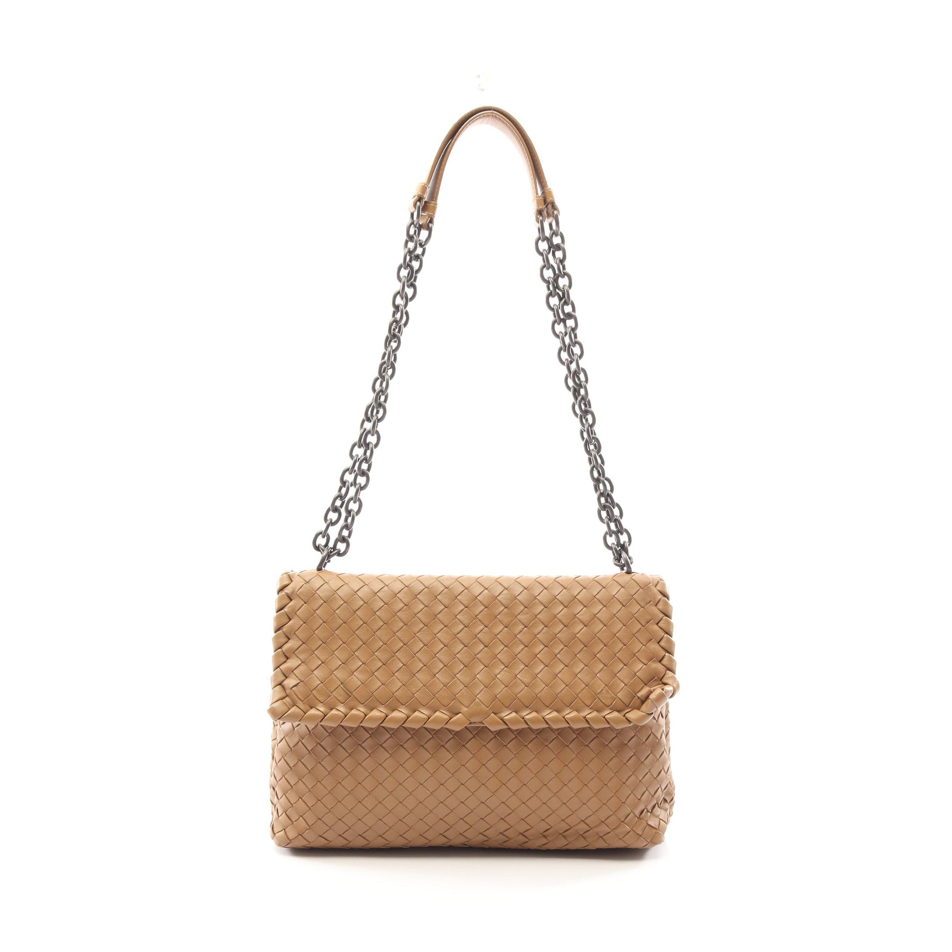 オリンピア イントレチャート チェーンショルダーバッグ レザー ライトブラウン ボッテガヴェネタ バッグ BOTTEGA VENETA