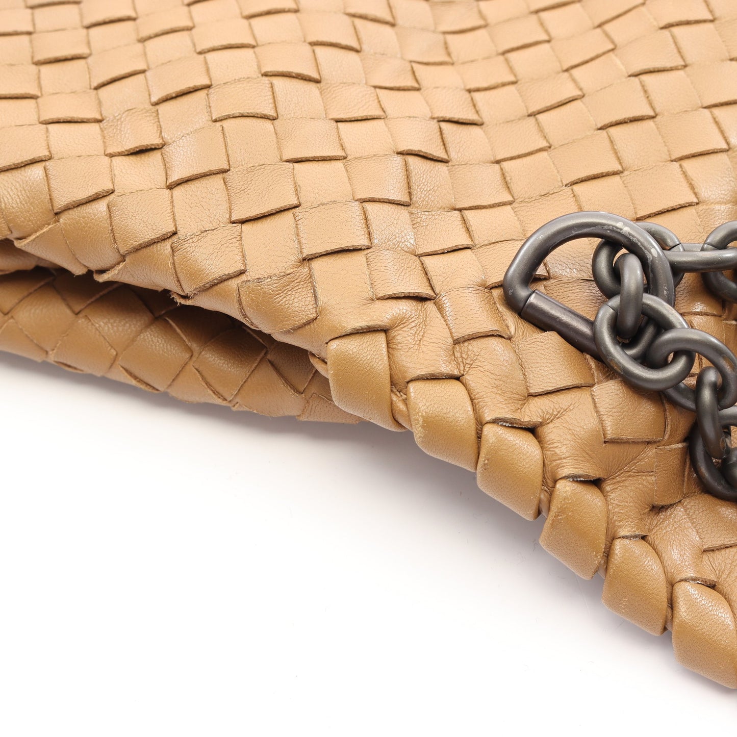 オリンピア イントレチャート チェーンショルダーバッグ レザー ライトブラウン ボッテガヴェネタ バッグ BOTTEGA VENETA