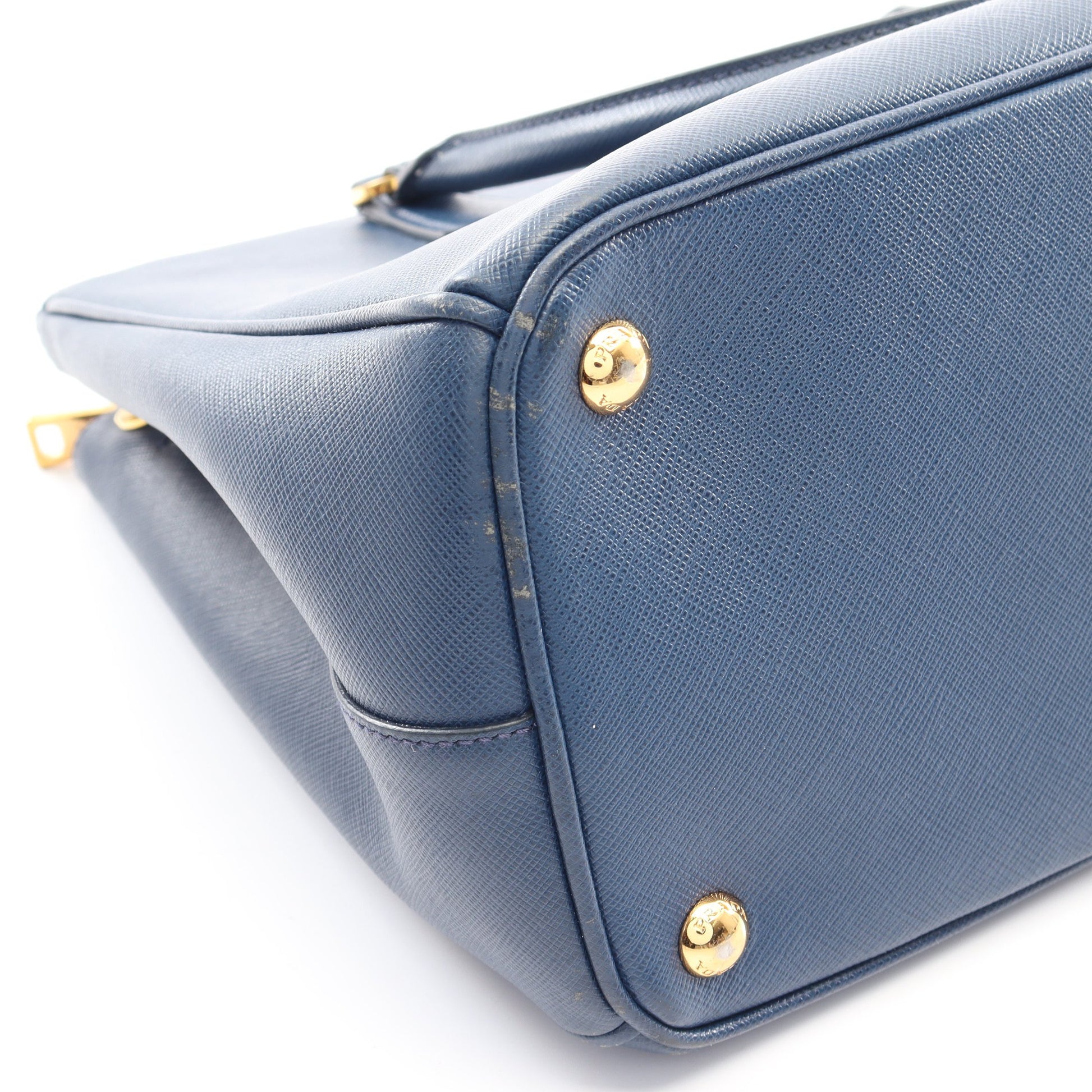 SAFFIANO LUX ガレリア 2WAY ハンドバッグ サフィアーノレザー ブルー プラダ バッグ PRADA