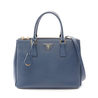 SAFFIANO LUX ガレリア 2WAY ハンドバッグ サフィアーノレザー ブルー プラダ バッグ PRADA
