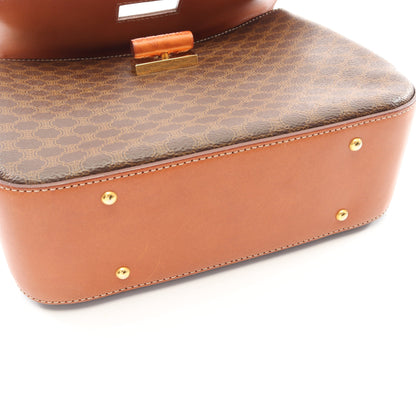マカダム 2WAY ハンドバッグ PVC レザー ダークブラウン ブラウン セリーヌ バッグ CELINE