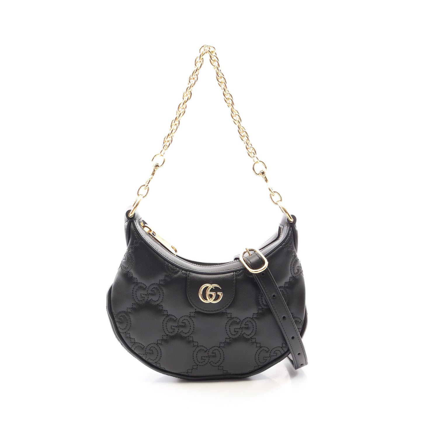 GGマトラッセ 2WAY チェーンハンドバッグ レザー ブラック グッチ バッグ GUCCI
