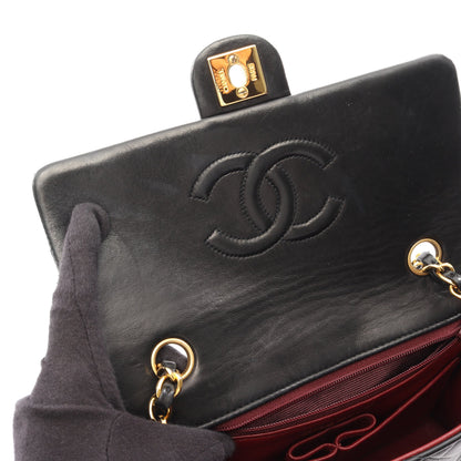 マトラッセ チェーンショルダーバッグ ラムスキン ブラック ゴールド金具 ヴィンテージ シャネル バッグ CHANEL
