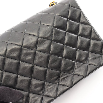 マトラッセ チェーンショルダーバッグ ラムスキン ブラック ゴールド金具 ヴィンテージ シャネル バッグ CHANEL