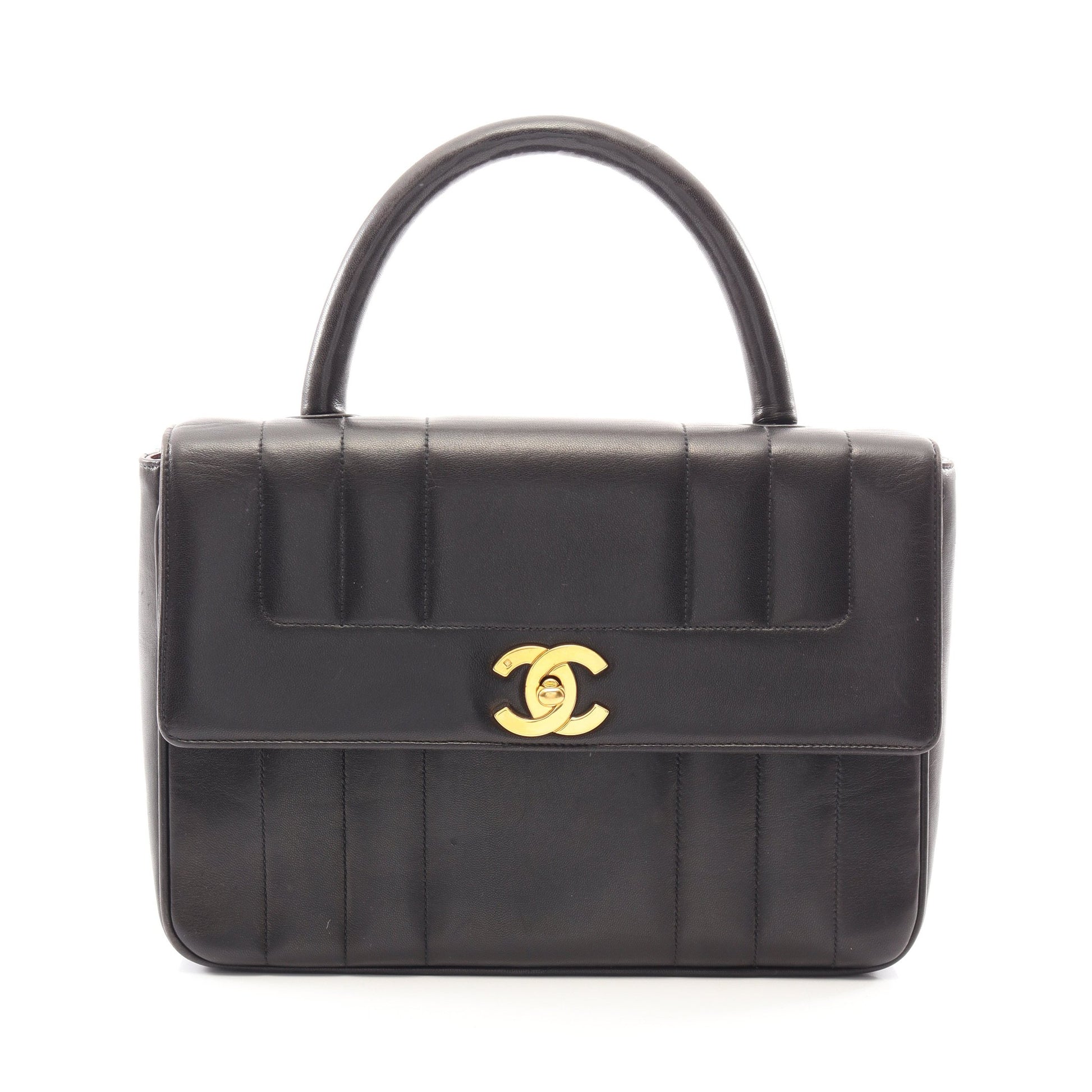 マドモアゼル ハンドバッグ ラムスキン ブラック ゴールド金具 シャネル バッグ CHANEL
