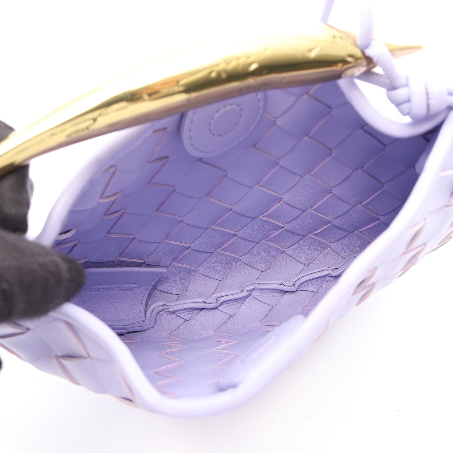 イントレチャート ミニ サーディン 2WAY ショルダーバッグ レザー ライトパープル ボッテガヴェネタ バッグ BOTTEGA VENETA