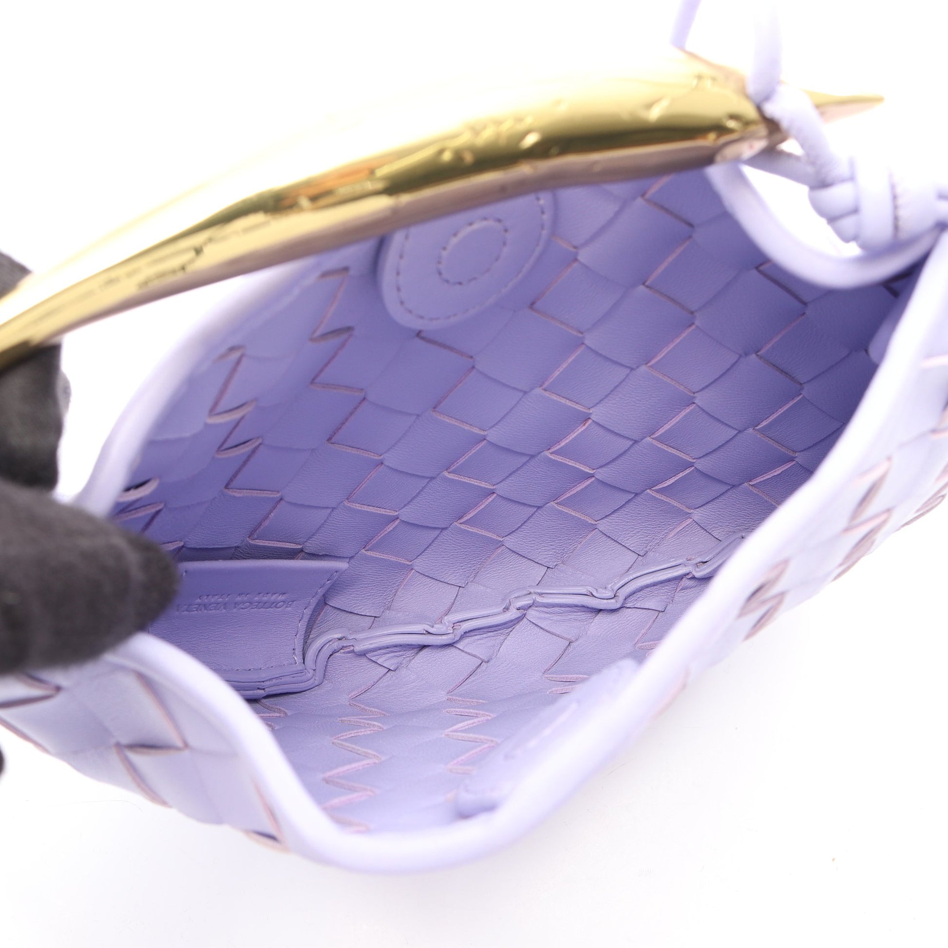 イントレチャート ミニ サーディン 2WAY ショルダーバッグ レザー ライトパープル ボッテガヴェネタ バッグ BOTTEGA VENETA