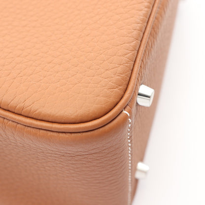 リンディ ミニ ゴールド ショルダーバッグ トリヨンクレマンス ブラウン シルバー金具 K刻印 エルメス バッグ HERMES
