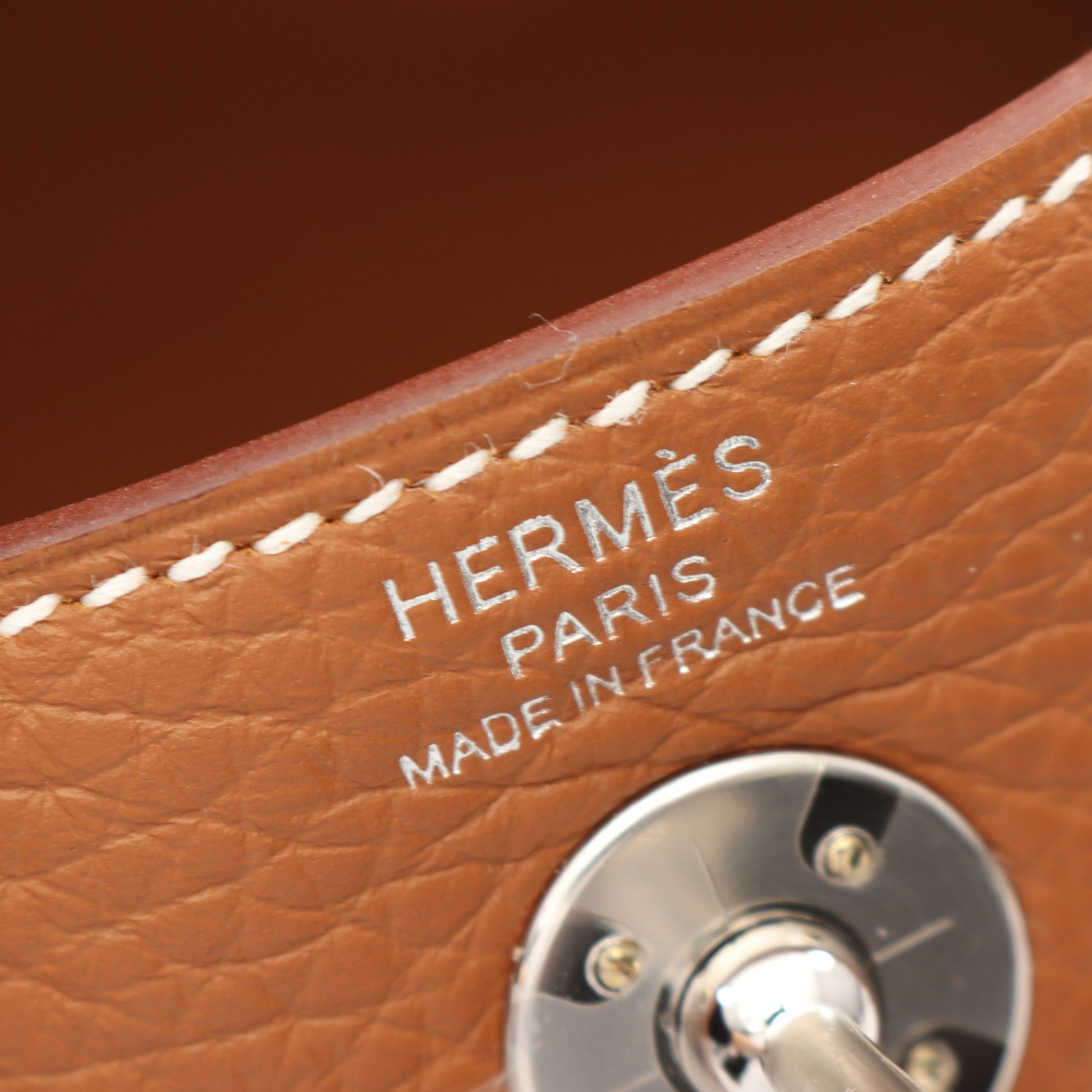 リンディ ミニ ゴールド ショルダーバッグ トリヨンクレマンス ブラウン シルバー金具 K刻印 エルメス バッグ HERMES