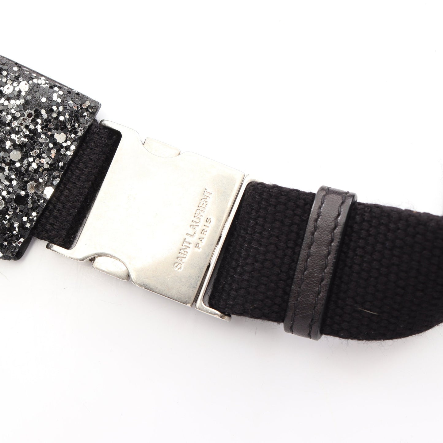 クラシック ベルトバッグ ボディバッグ ウエストバッグ スパンコール レザー ブラック サンローランパリ バッグ SAINT LAURENT PARIS