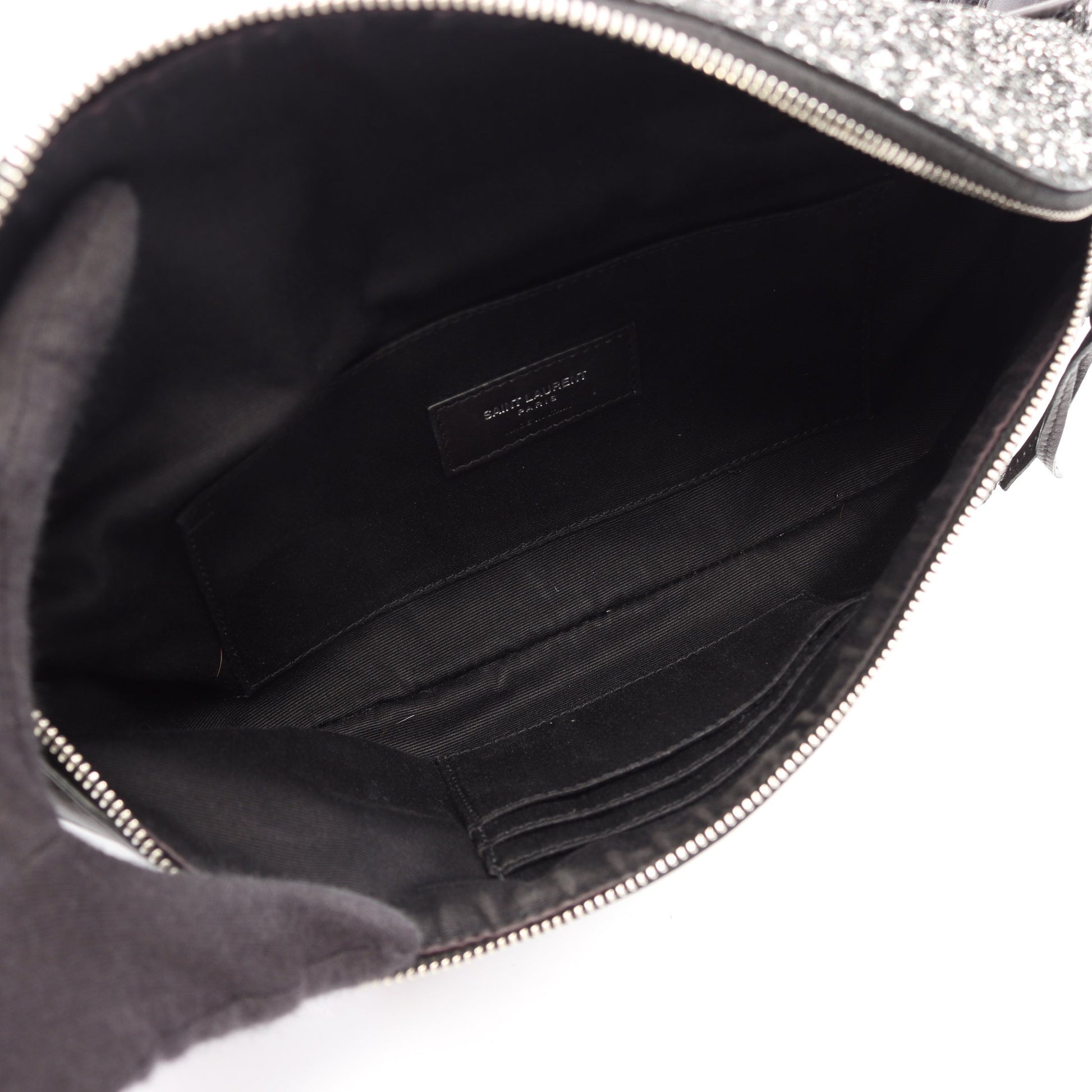 クラシック ベルトバッグ ボディバッグ ウエストバッグ スパンコール レザー ブラック サンローランパリ バッグ SAINT LAURENT PARIS