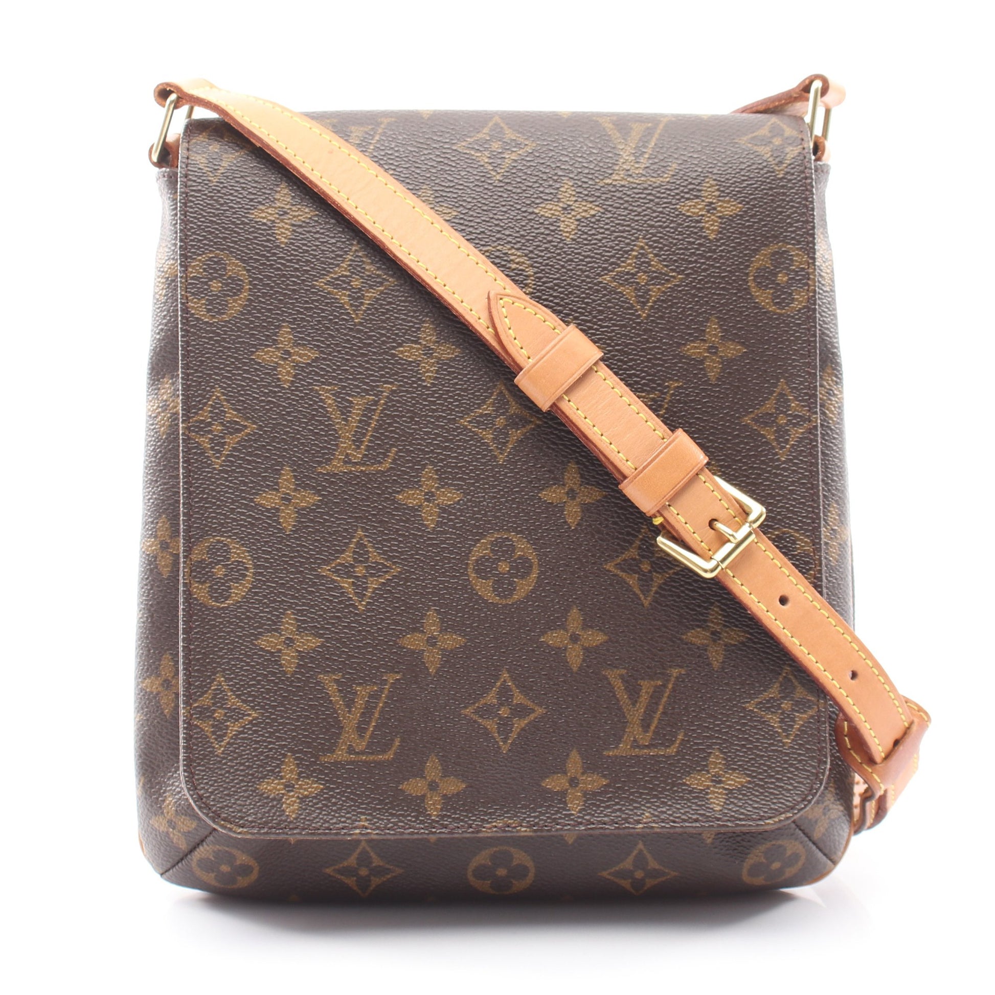 ミュゼットサルサ ショートストラップ モノグラム ショルダーバッグ PVC レザー ブラウン ルイヴィトン バッグ LOUIS VUITTON