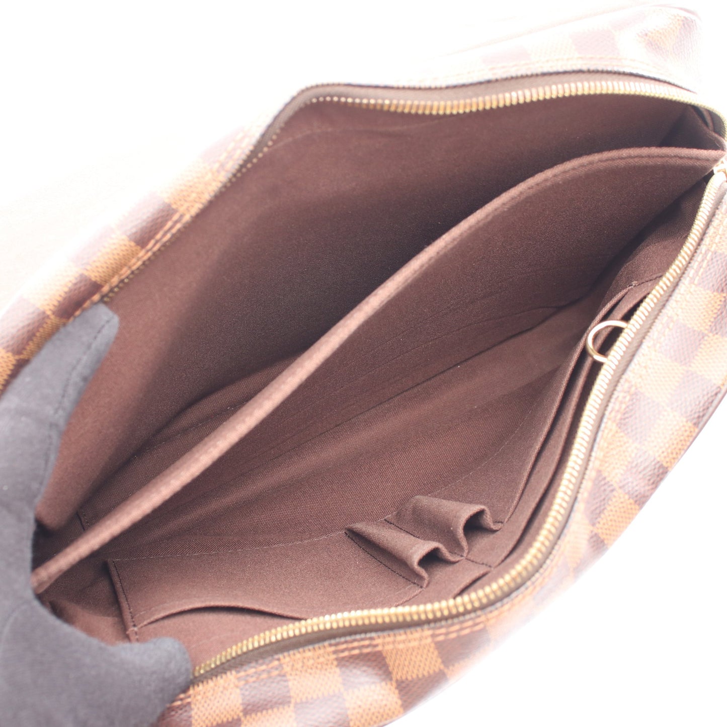 シェルトンMM ダミエエベヌ ショルダーバッグ PVC レザー ブラウン ルイヴィトン バッグ LOUIS VUITTON