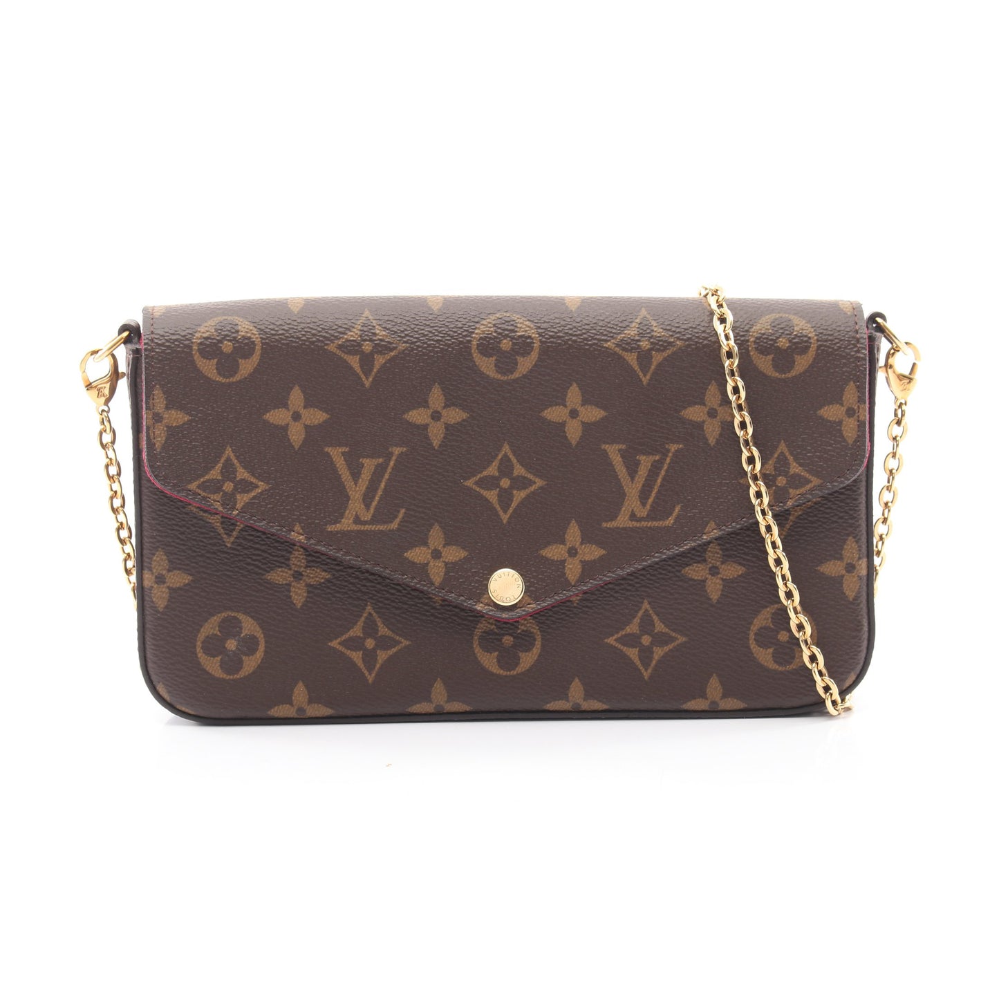 ポシェット フェリシー モノグラム フューシャ チェーンウォレット PVC レザー ブラウン ルイヴィトン バッグ LOUIS VUITTON