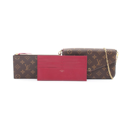 ポシェット フェリシー モノグラム フューシャ チェーンウォレット PVC レザー ブラウン ルイヴィトン バッグ LOUIS VUITTON