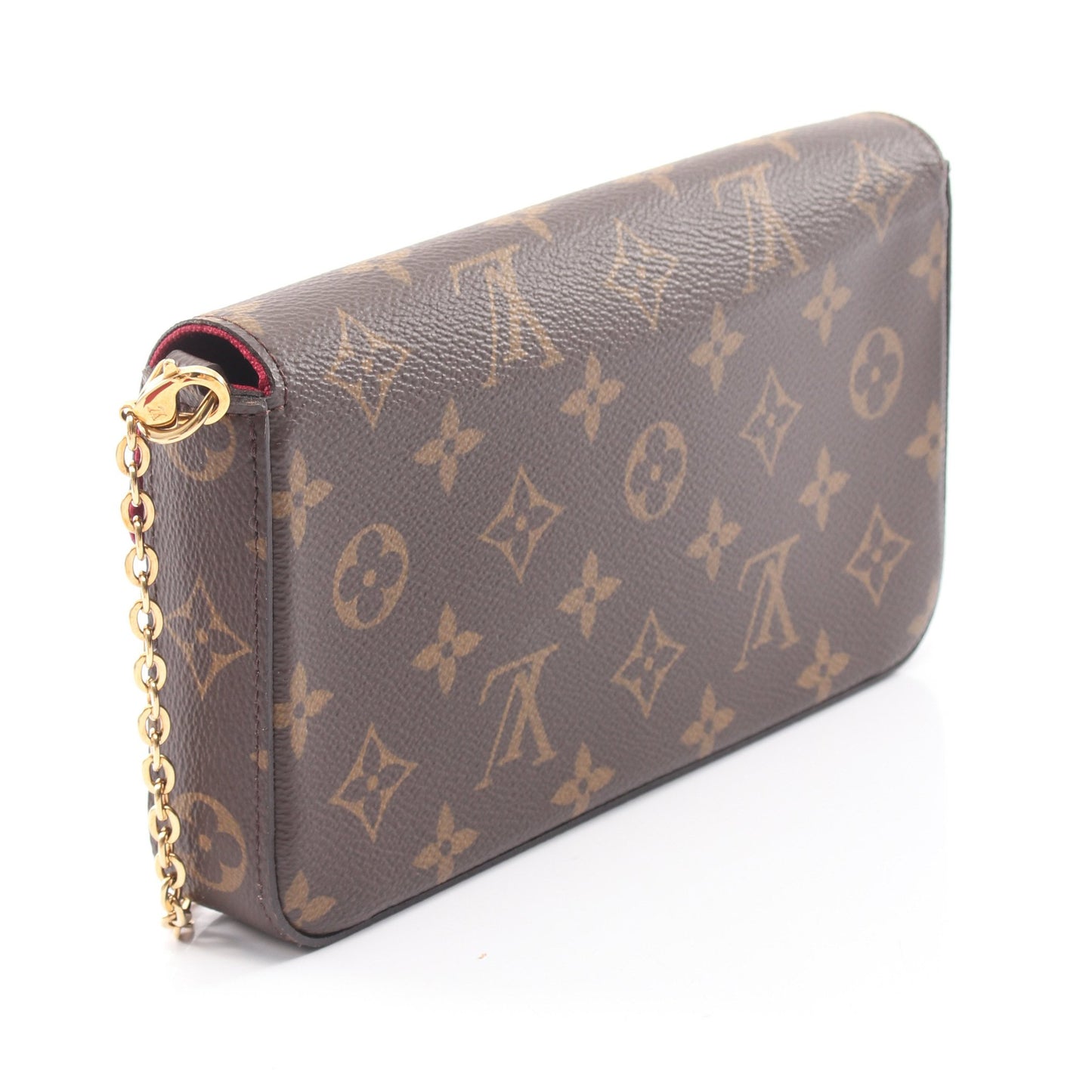 ポシェット フェリシー モノグラム フューシャ チェーンウォレット PVC レザー ブラウン ルイヴィトン バッグ LOUIS VUITTON