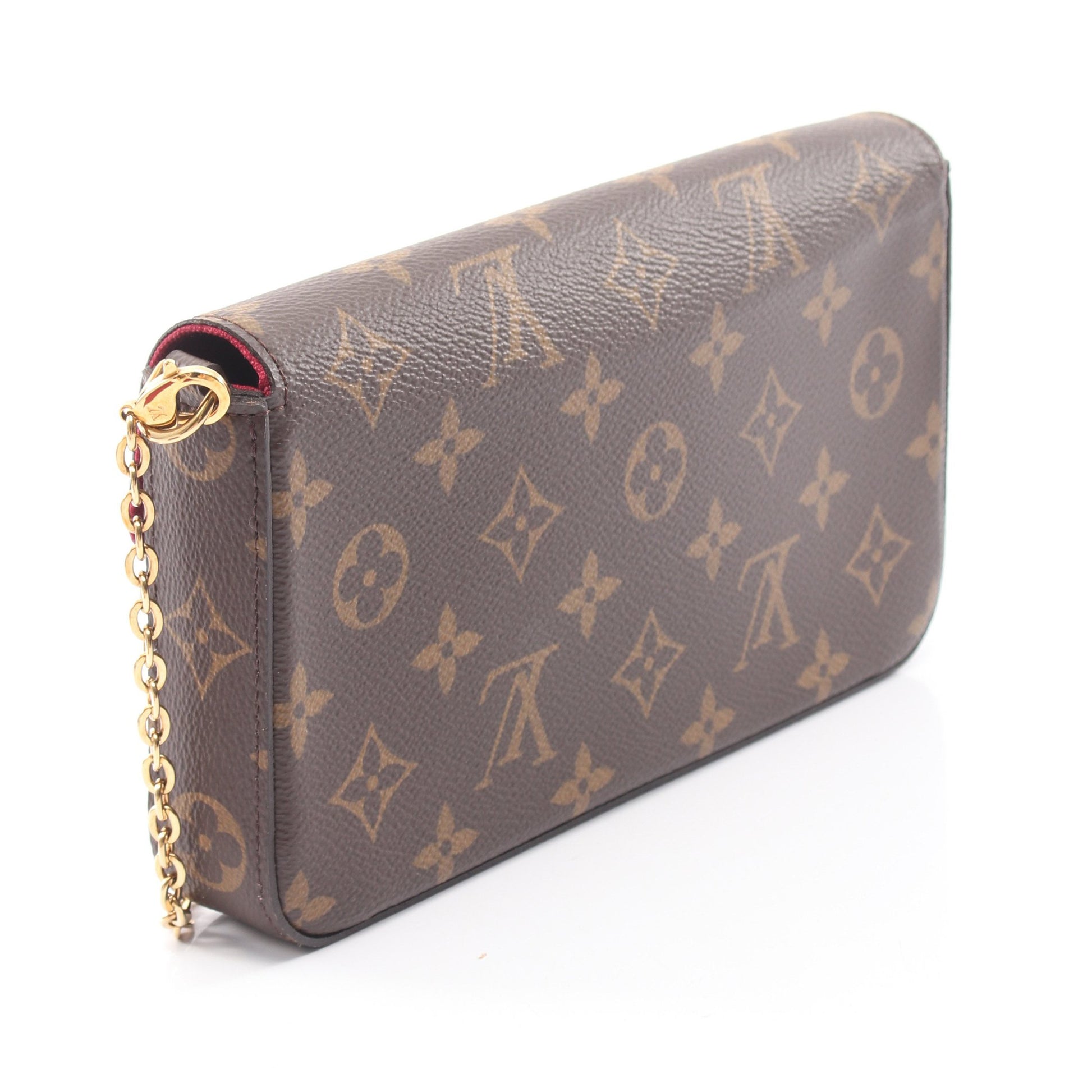 ポシェット フェリシー モノグラム フューシャ チェーンウォレット PVC レザー ブラウン ルイヴィトン バッグ LOUIS VUITTON
