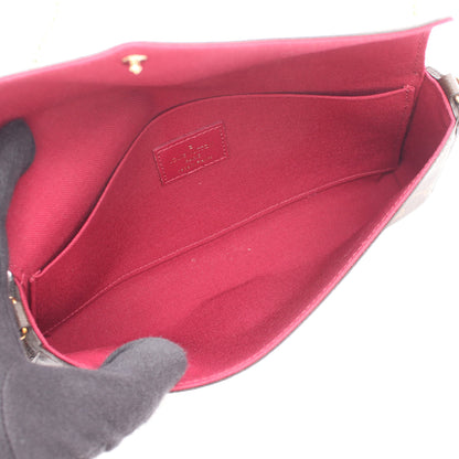 ポシェット フェリシー モノグラム フューシャ チェーンウォレット PVC レザー ブラウン ルイヴィトン バッグ LOUIS VUITTON