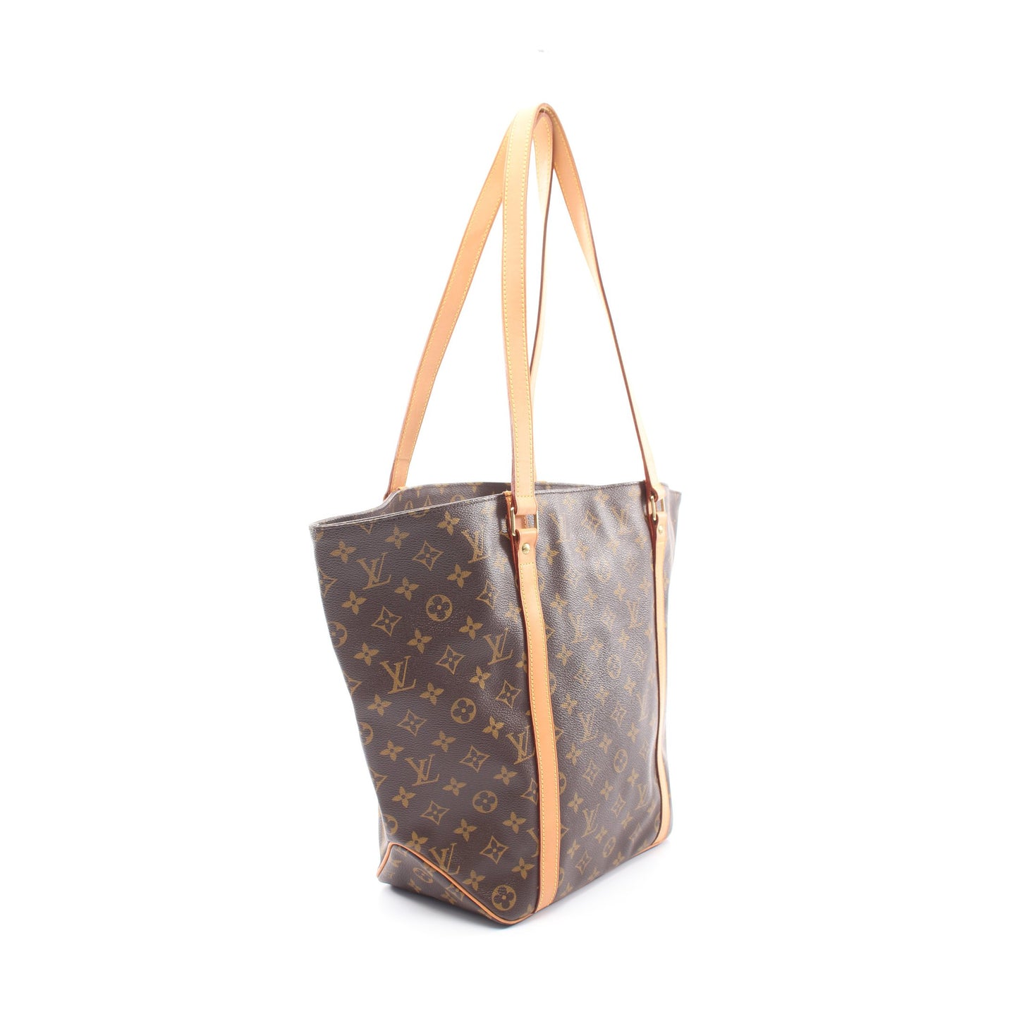 サックショッピング モノグラム ショルダーバッグ トートバッグ PVC レザー ブラウン ルイヴィトン バッグ LOUIS VUITTON