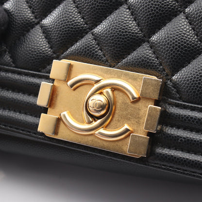 ボーイシャネル スモール チェーンショルダーバッグ キャビアスキン ブラック ゴールド金具 シャネル バッグ CHANEL