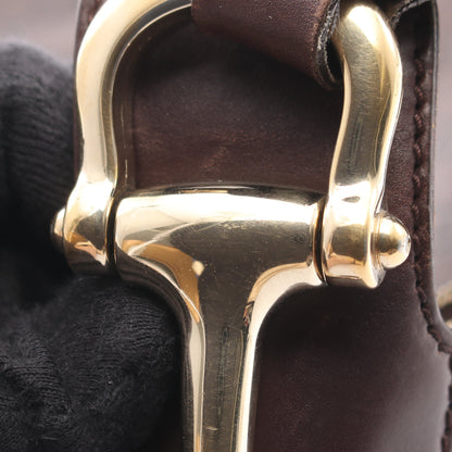 ホースビット グッチシマ ワンショルダーバッグ レザー ダークブラウン グッチ バッグ GUCCI