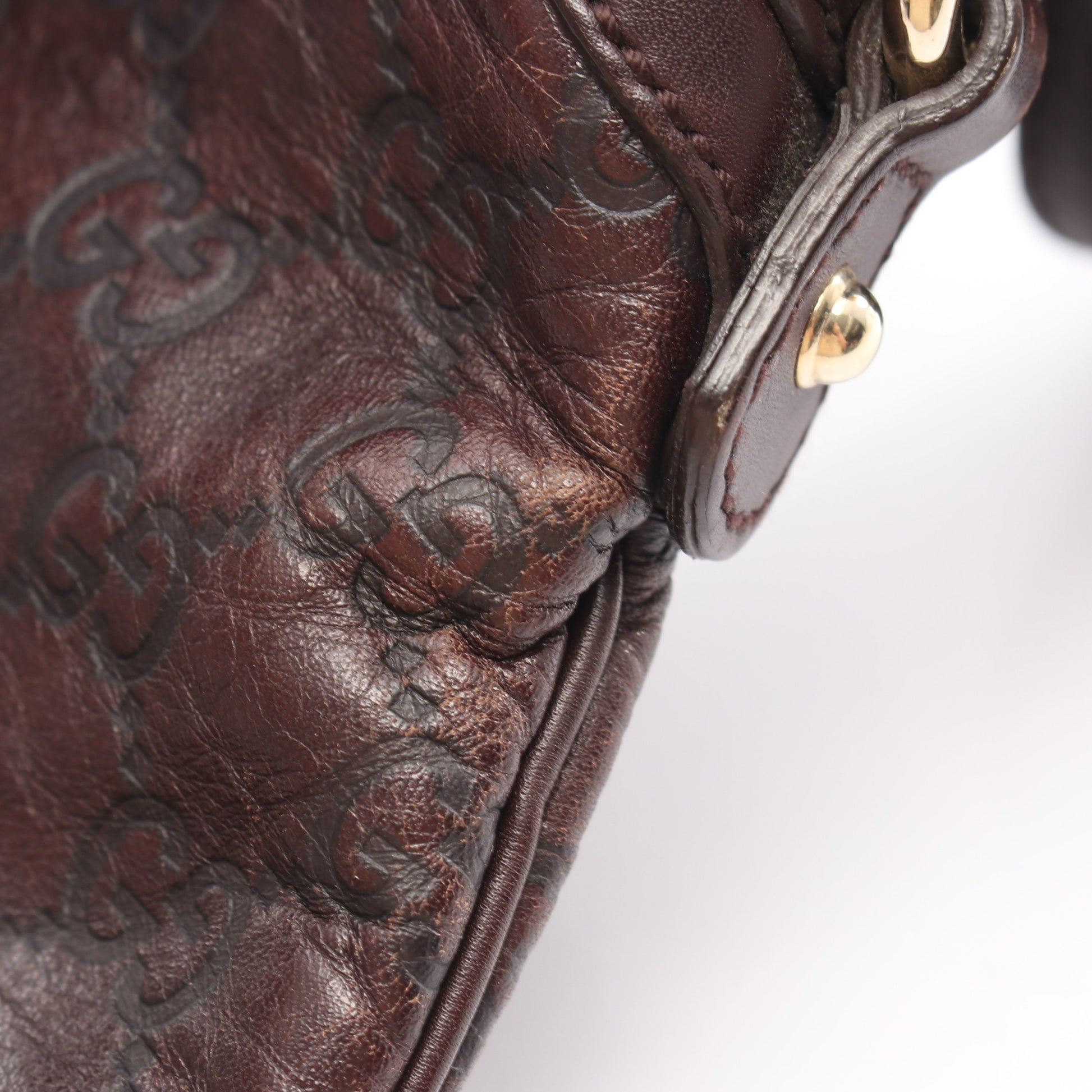 ホースビット グッチシマ ワンショルダーバッグ レザー ダークブラウン グッチ バッグ GUCCI