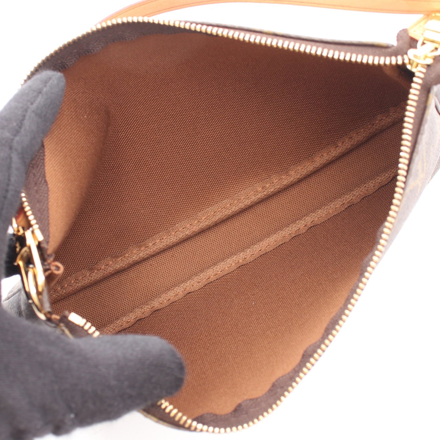 ポシェットアクセソワール モノグラム ハンドバッグ PVC レザー ブラウン ルイヴィトン バッグ LOUIS VUITTON