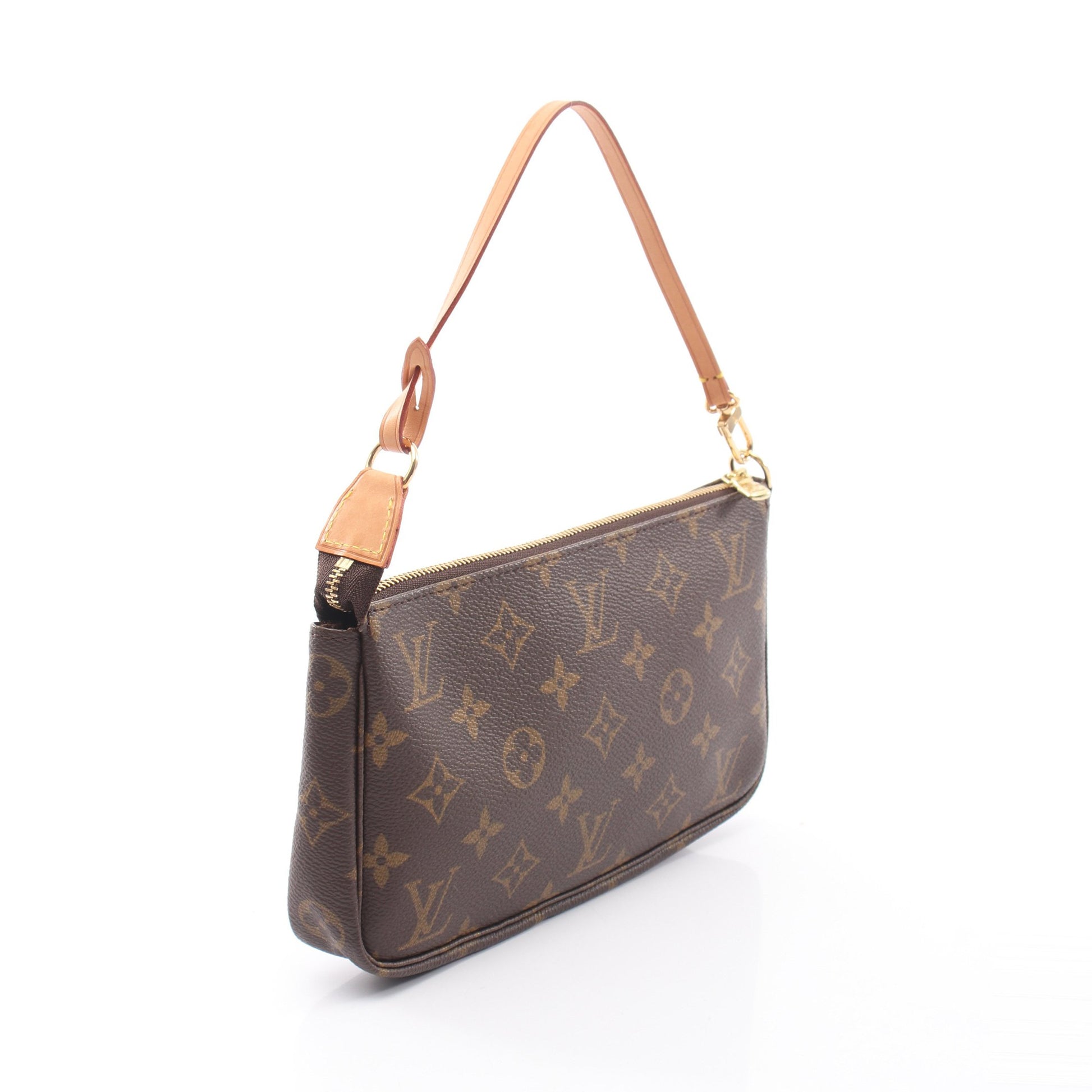 ポシェットアクセソワール モノグラム ハンドバッグ PVC レザー ブラウン ルイヴィトン バッグ LOUIS VUITTON