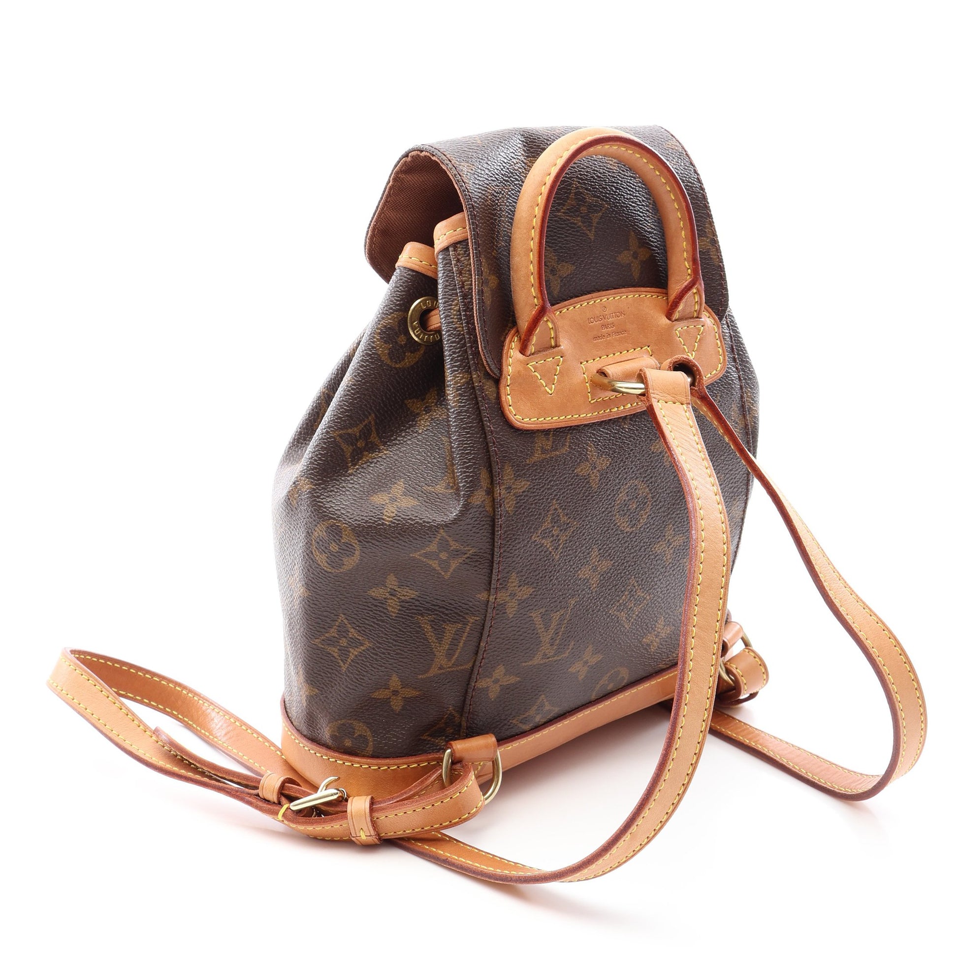 ミニモンスリ モノグラム バックパック リュックサック PVC レザー ブラウン ルイヴィトン バッグ LOUIS VUITTON