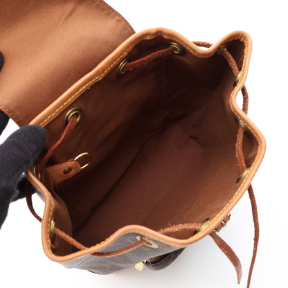 ミニモンスリ モノグラム バックパック リュックサック PVC レザー ブラウン ルイヴィトン バッグ LOUIS VUITTON