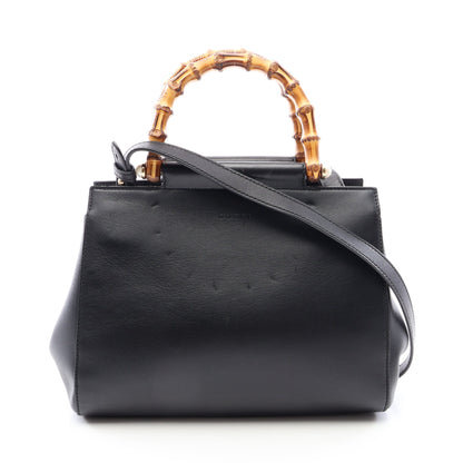 ニムフェア バンブー 2WAY ハンドバッグ レザー ブラック グッチ バッグ GUCCI