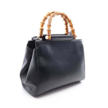 ニムフェア バンブー 2WAY ハンドバッグ レザー ブラック グッチ バッグ GUCCI