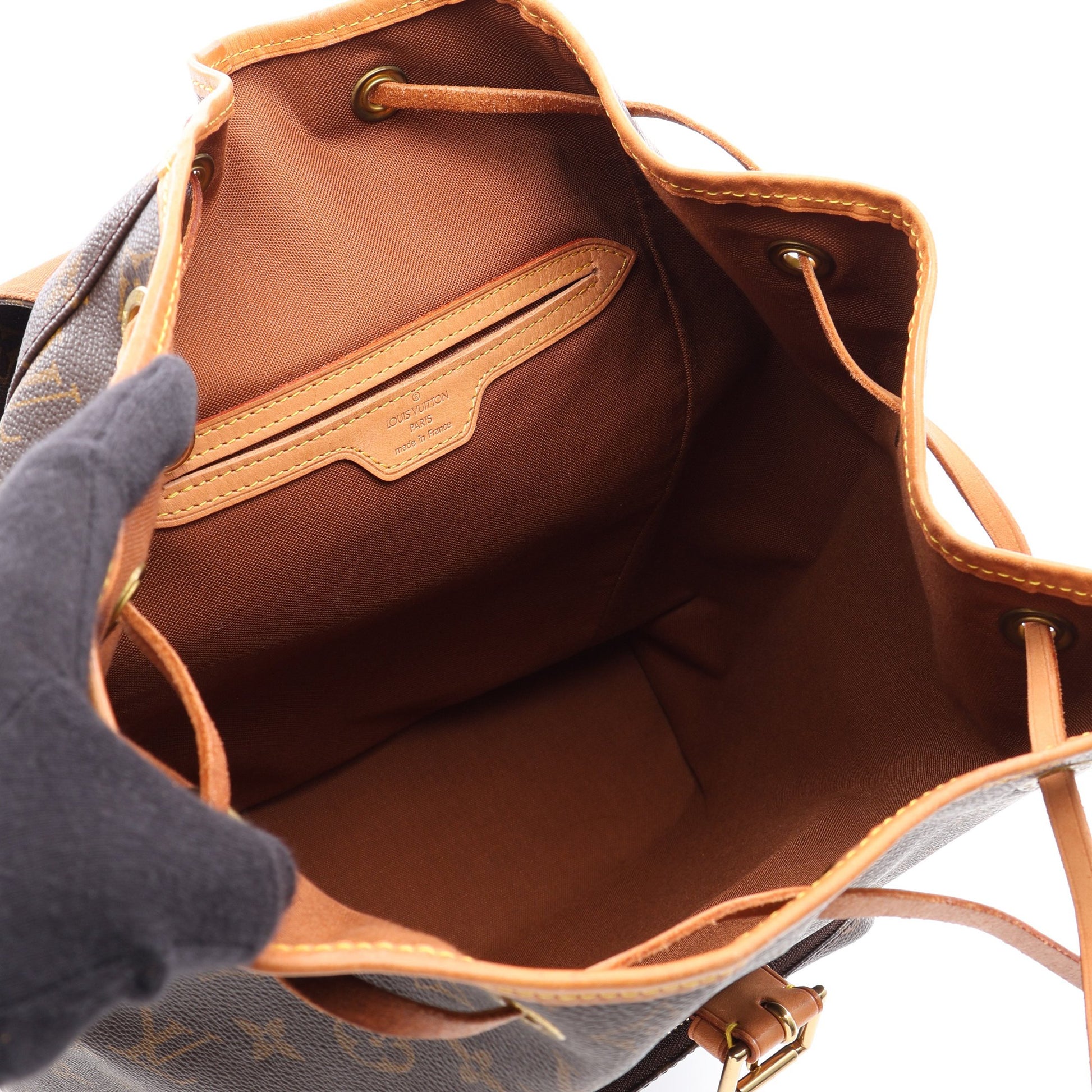 モンスリGM モノグラム バックパック リュックサック PVC レザー ブラウン ルイヴィトン バッグ LOUIS VUITTON