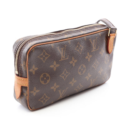 マルリーバンドリエール モノグラム ショルダーバッグ PVC レザー ブラウン ルイヴィトン バッグ LOUIS VUITTON