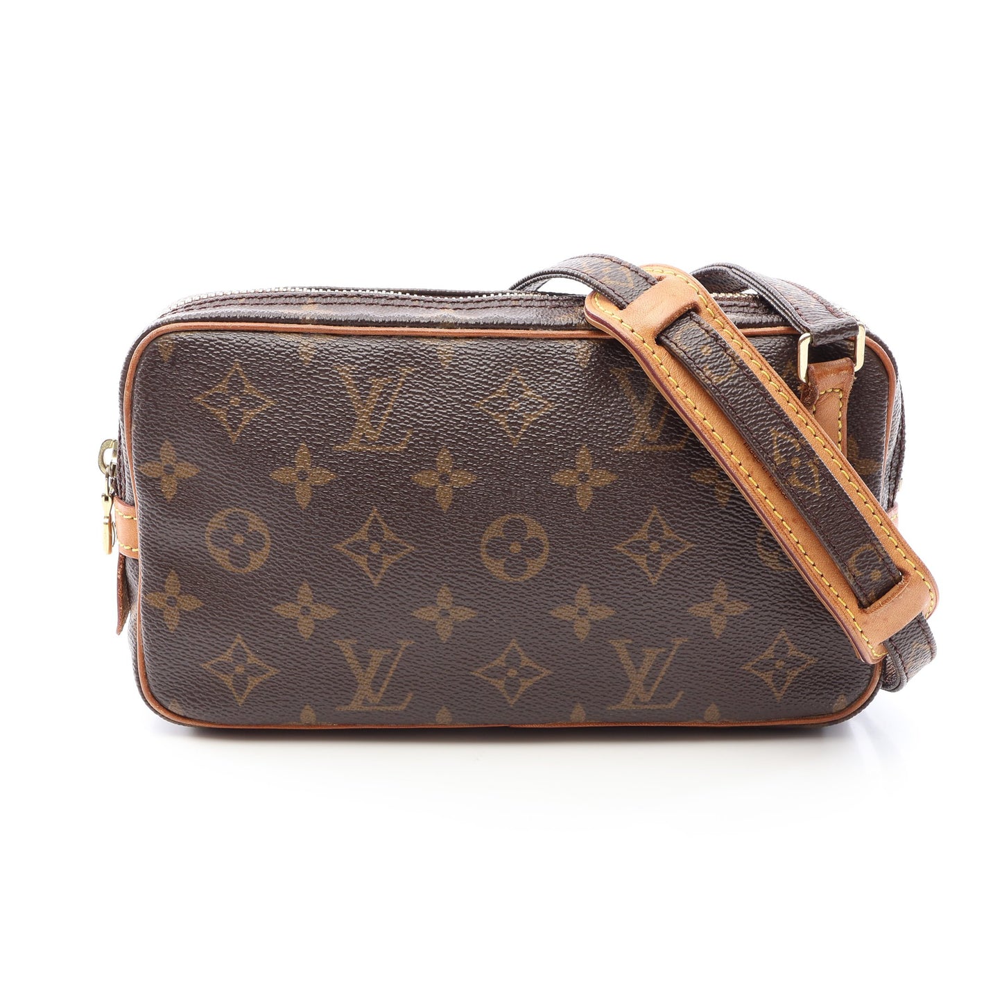 マルリーバンドリエール モノグラム ショルダーバッグ PVC レザー ブラウン ルイヴィトン バッグ LOUIS VUITTON
