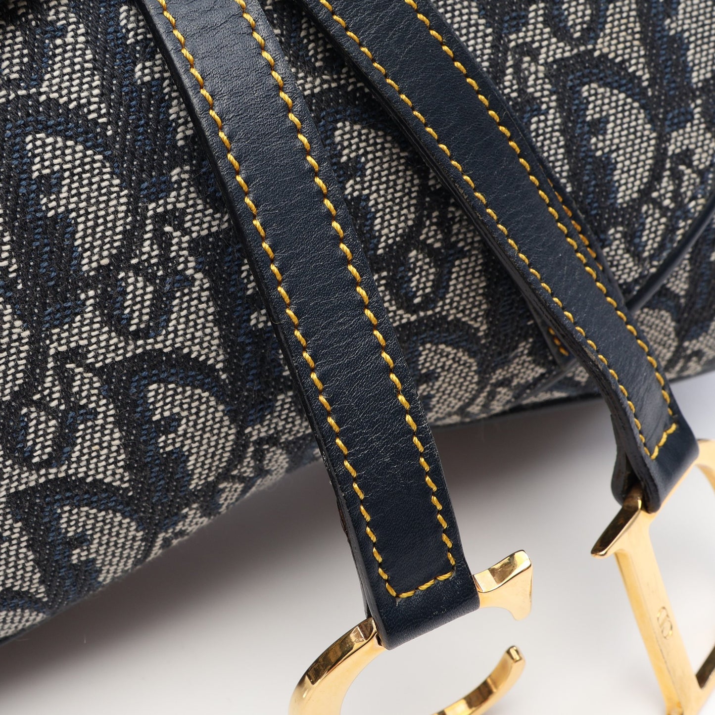 ダブルサドルバッグ トロッター ワンショルダーバッグ キャンバス レザー ネイビー クリスチャンディオール バッグ Christian Dior