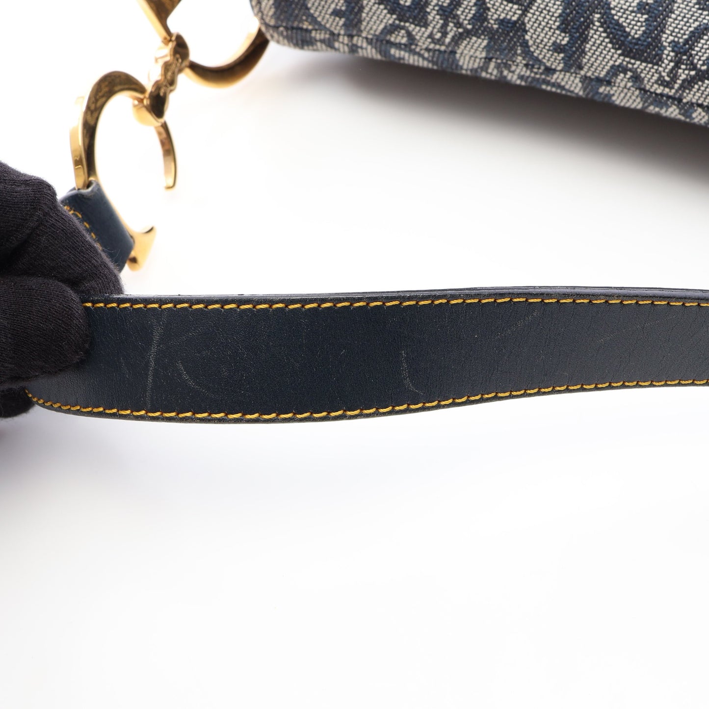 ダブルサドルバッグ トロッター ワンショルダーバッグ キャンバス レザー ネイビー クリスチャンディオール バッグ Christian Dior