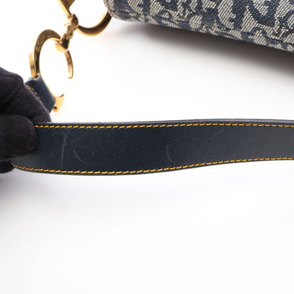 ダブルサドルバッグ トロッター ワンショルダーバッグ キャンバス レザー ネイビー クリスチャンディオール バッグ Christian Dior